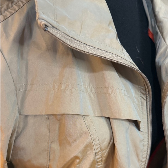 Cole Haan Womens Packable Trench Khaki Tan Versatile Hooded Rainwear Size L - Picture 6 of 12